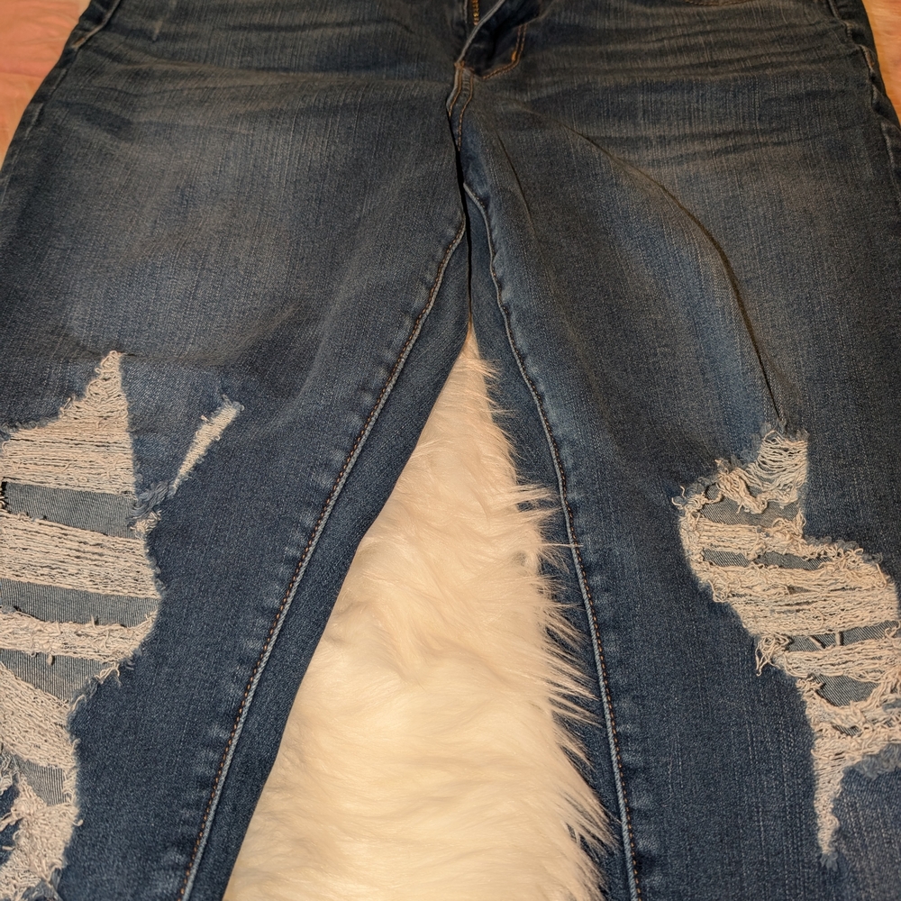 American Eagle Outfitters Blue Boyfriend Jeans Distressed Casual